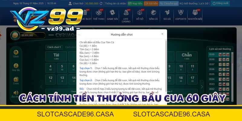Hướng dẫn cá cược Bầu cua 60s thưởng cực khủng tại vz99.ad Hướng dẫn cá cược Bầu cua 60s thưởng cực khủng tại vz99.ad